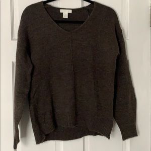 H&M Chocolate Brown v-neck sweater